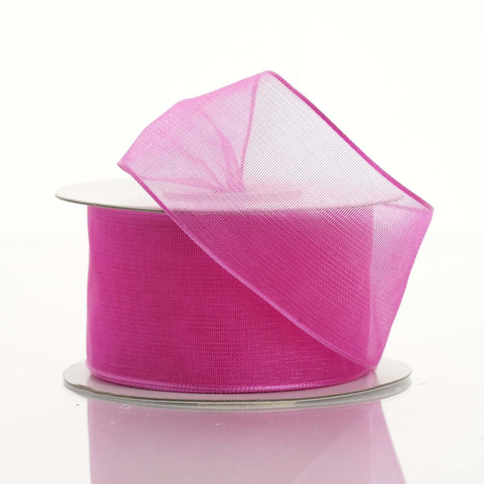 10 Yards 1.5" Fuchsia Wired Edge Organza Ribbon#whtbkgd#whtbkgd