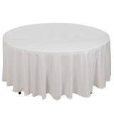 108" White Round 100% Cotton Linen Tablecloth Washable