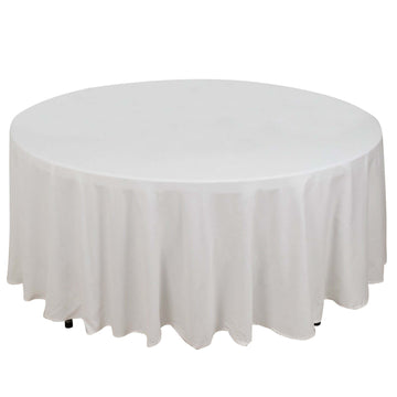 100% Cotton 108" Round Tablecloth White Linen - Sophisticated, Soft & Breathable Table Cover