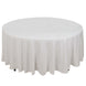 108" White Round 100% Cotton Linen Tablecloth Washable