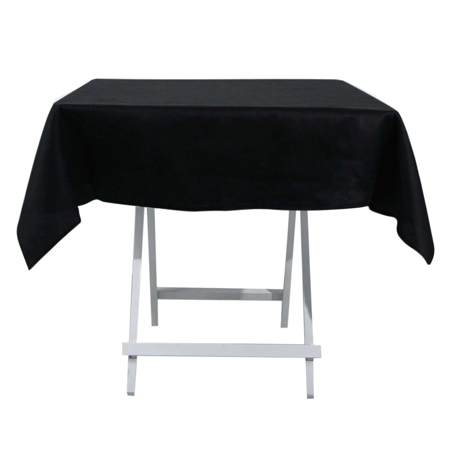 54"x54" Black 100% Cotton Linen Square Tablecloth Washable