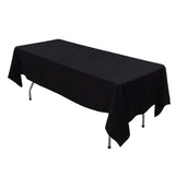 60"x102" Black Rectangle 100% Cotton Linen Tablecloth