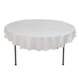 70" White Round 100% Cotton Linen Tablecloth Washable