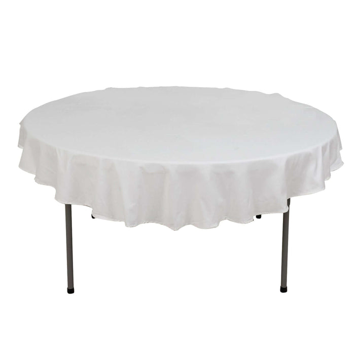 70" White Round 100% Cotton Linen Tablecloth Washable