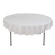 70" White Round 100% Cotton Linen Tablecloth Washable