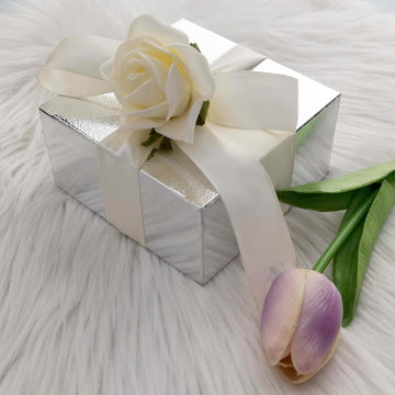100 Pack 4"x4"x2" Silver Cake Cupcake Party Favor Gift Boxes, DIY