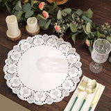 100 Pcs | 12inch Round White Lace Paper Doilies, Food Grade Paper Placemats