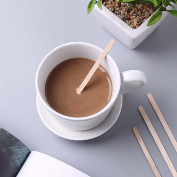 1000-Pack Birchwood Coffee Stirrers - Natural Eco-Friendly Wooden Stir Sticks for Tea & Cocktails 4.5"