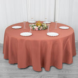 108inch Terracotta 200 GSM Seamless Premium Polyester Round Tablecloth