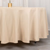 108inch Beige 200 GSM Seamless Premium Polyester Round Tablecloth