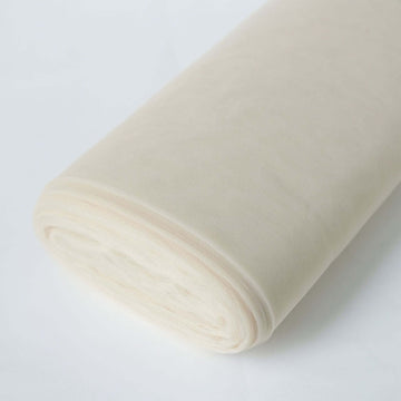 108"x50 Yards Beige Tulle Fabric Bolt, DIY Craft Fabric Roll