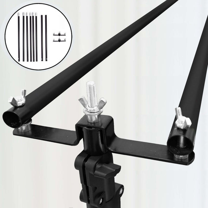 10ft DIY Adjustable Triple Crossbar Kit & Mounting Brackets For Backdrop Stands