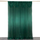 10ftx10ft Hunter Emerald Green Double Drape Pleated Satin Event Curtain Drapes, Glossy Photo