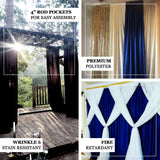 Navy Blue Scuba Polyester Curtain Panel Durable Flame Resistant Backdrops Wrinkle