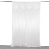 10ftx10ft White Double Drape Pleated Satin Event Curtain Drapes, Glossy Photo Backdrop Event Panel