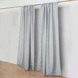 2 Pack Silver Polyester Event Curtain Drapes, 10ftx8ft Backdrop Event Panels With Rod Pockets