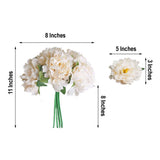 11inch Blush / Cream Real Touch Artificial Silk Peonies Flower Bouquet