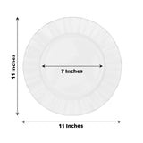 10 Pack | 11 White Disposable Dinner Plates With Gold Ruffled Rim, Round Plastic Party Plates