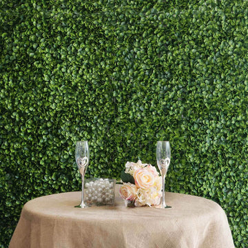 11 Sq ft. Green Boxwood Hedge Garden Wall Backdrop Mat - 4 Artificial Panels