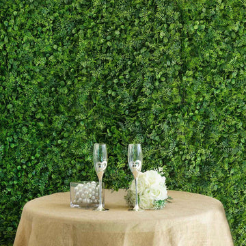 11 Sq ft. Green Boxwood Hedge Locust and Cypress Garden Wall Backdrop Mat - 4 Artificial Panels