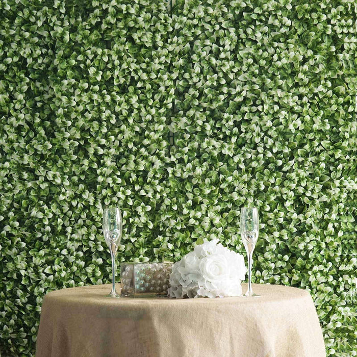 11 Sq ft. | White Tip Green Boxwood Hedge Garden Wall Backdrop Mat