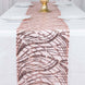 12x108inch Blush Rose Gold Wave Mesh Table Runner With Embroidered Sequins