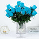 12 Bushes | Turquoise Artificial Premium Silk Flower Rose Buds | 84 Rose Buds