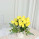 12 Bushes | Yellow Artificial Premium Silk Flower Rose Bud Bouquets