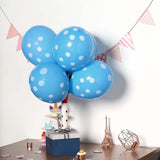 25 Pack | 12inches Blue & White Fun Polka Dot Latex Party Balloons