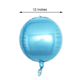 2 Pack | 12inch 4D Metallic Blue Sphere Mylar Foil Helium or Air Balloons