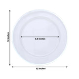 10 Pack Clear Economy Plastic Charger Plates With Silver Rim, 12inch Round Dinner Chargers Event