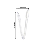 3 Pack | Clear 12inch Plastic Serving Tongs, Catering Disposable Food Service Tongs