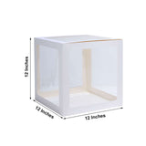 2pcs Transparent DIY Balloon Boxes, Baby Shower Party Decoration Boxes White Edges