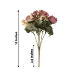 2 Pack | 12inch Dusty Rose Silk Assorted Peony Flower Arrangements