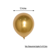 25 Pack | 12inches Metallic Chrome Gold Latex Helium or Air Party Balloons