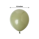 25 Pack | 12Inch Matte Pastel Olive Green Helium/Air Latex Party Balloons