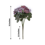 2 Pack | 12inch Purple Silk Assorted Peony Flower Arrangements