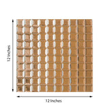 10 Pack | 12"x12" Rose Gold Peel and Stick Backsplash Mirror Wall Tiles