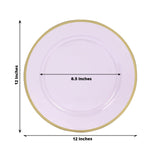 10 Pack Purple Economy Plastic Charger Plates With Gold Rim