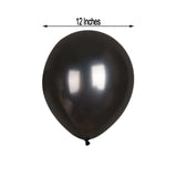 25 Pack | 12inches Shiny Pearl Black Latex Helium, Air or Water Balloons