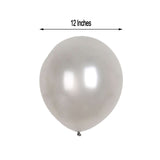 25 Pack | 12inch Shiny Pearl Silver Latex Helium, Air or Water Balloons