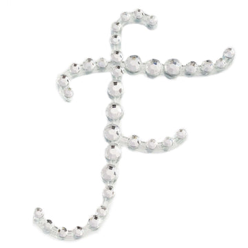 12 Pack 1.5" Clear Rhinestone Monogram Letter Jewel Sticker Self Adhesive DIY Diamond Decor - F