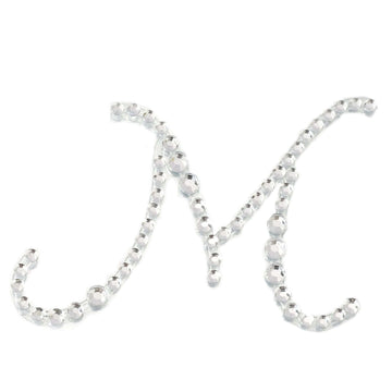 12 Pack 1.5" Clear Rhinestone Monogram Letter Jewel Sticker Self Adhesive DIY Diamond Decor - M