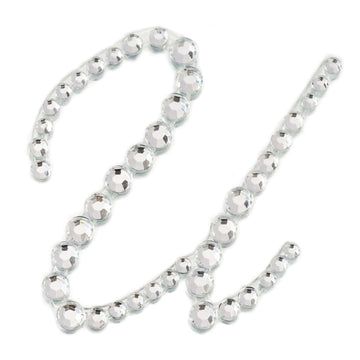 12 Pack 1.5" Clear Rhinestone Monogram Letter Jewel Sticker Self Adhesive DIY Diamond Decor - U