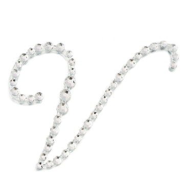 12 Pack 1.5" Clear Rhinestone Monogram Letter Jewel Sticker Self Adhesive DIY Diamond Decor - V