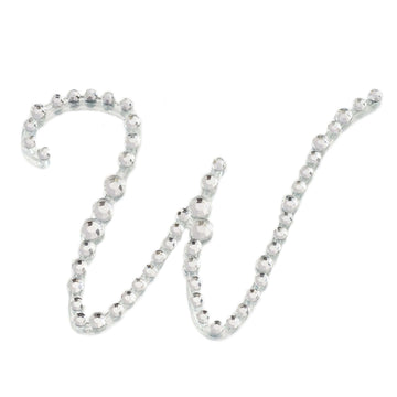 12 Pack 1.5" Clear Rhinestone Monogram Letter Jewel Sticker Self Adhesive DIY Diamond Decor - W