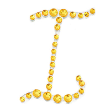 12 Pack 1.5" Gold Rhinestone Monogram Letter Jewel Sticker Self Adhesive DIY Diamond Decor - I