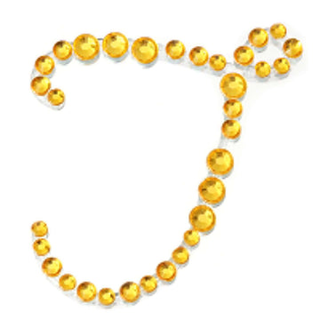 12 Pack 1.5" Gold Rhinestone Monogram Letter Jewel Sticker Self Adhesive DIY Diamond Decor - T