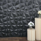 12 Pack | 20inch x 20inch Matte Black 3D Texture PVC Diamond Design Wall Tiles