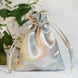 12 Pack | 3inches Silver Satin Drawstring Wedding Party Favor Gift Bags